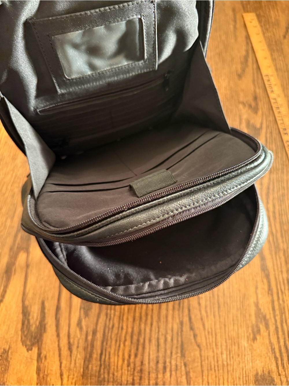 Tignanello Black Pebbled Leather Backpack Purse Small Travel Daypack Organizer - Picture 13 of 16